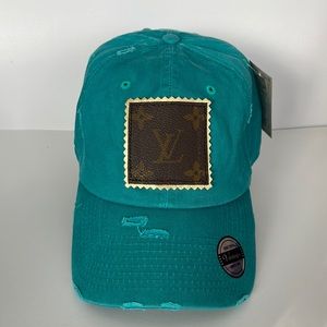 UpCycled Vintage LOUIS VUITTON patch BASEBALL cap VINTAGE TEAL